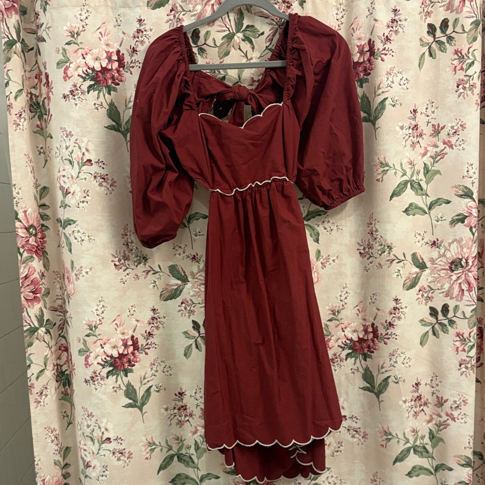 Anthropologie puff sleeve backless dress